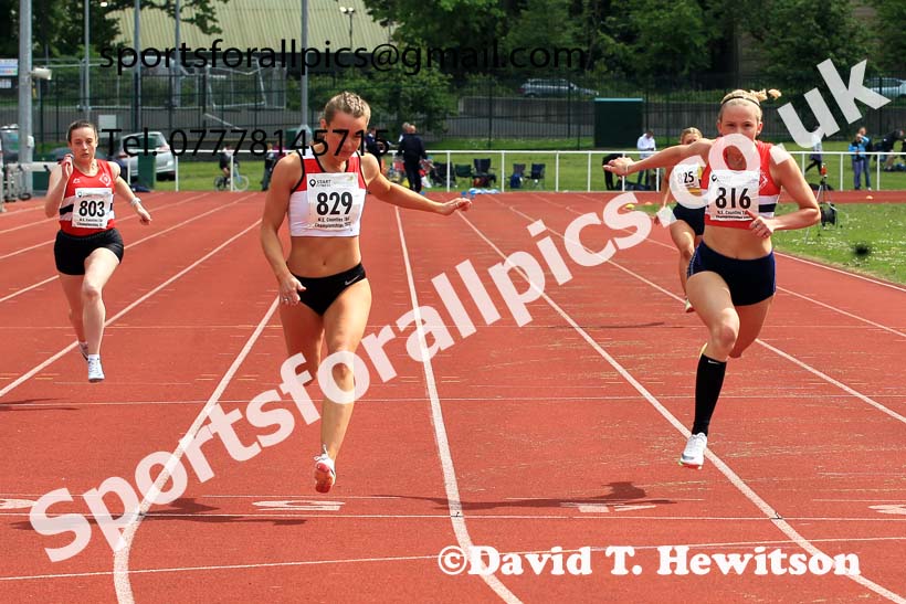 Women and Girls 100 metres, 2022 North Eastern Track and Field Champs., Middlesbrough. David T. Hewitson/Sports for All Pics